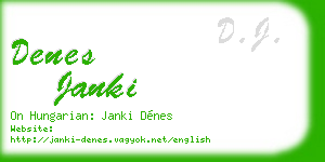 denes janki business card